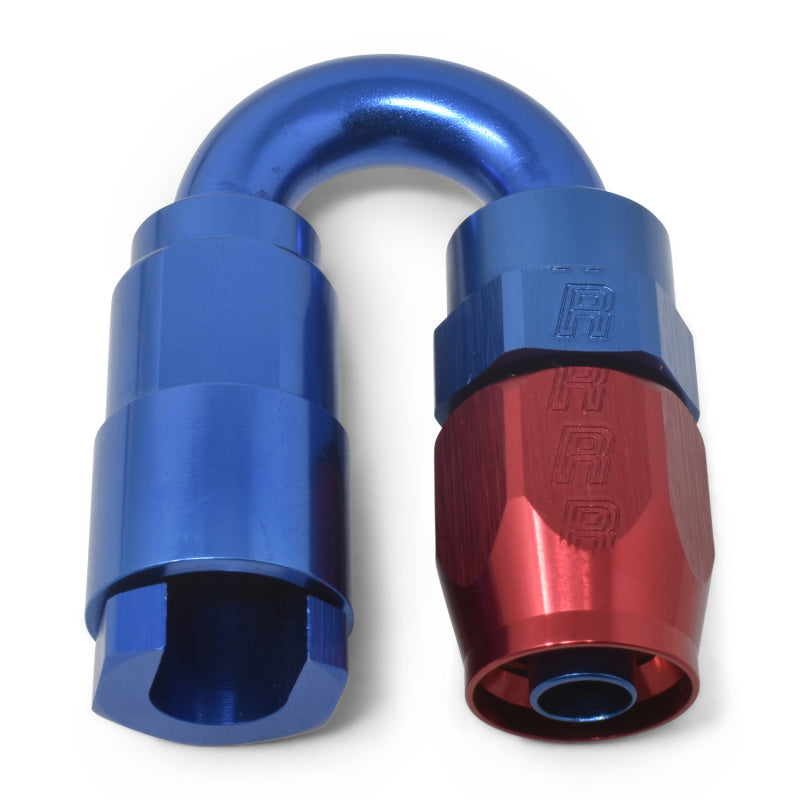 Russell Performance 3/8in SAE Quick Disc Female to -6 Hose Red/Blue 180 Degree Hose End 611230 611230 Photo - out of package