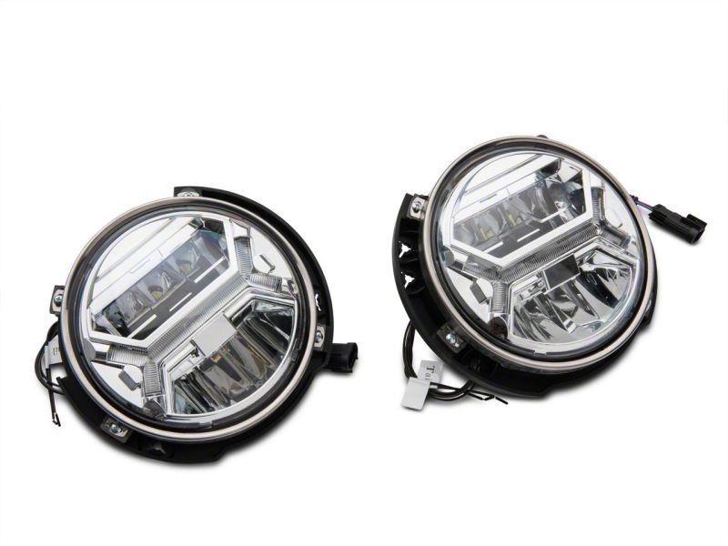 Raxiom07-18 Jeep Wrangler JK LED Halo Projector Headlights- Chrome Housing (Clear Lens) J121872 J121872 Photo - Close Up