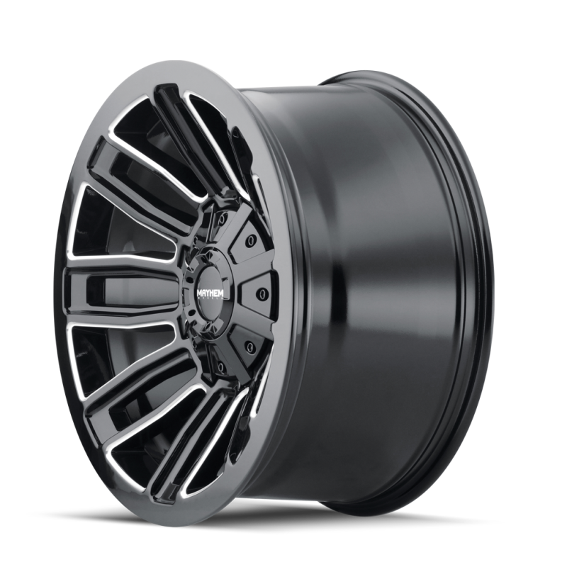 Mayhem 8108 Decoy 20x10 / 5x139.7 BP / -19mm Offset / 110mm Hub Black w/ Milled Spokes Wheel 8108-2197BM 8108-2197BM Photo - Primary