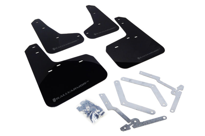 Rally Armor 2013+ Ford Focus Mud Flaps Grey Logo MF27-UR-BLK/GRY Photo - Primary