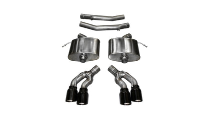 Corsa Performance 2016 Cadillac CTS V 6.2L V8 2.75in Black Sport Axle-Back Exhaust 14357BLK Photo - Primary