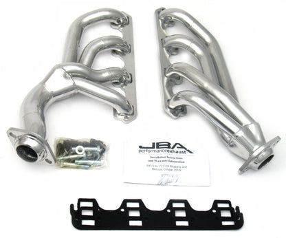 JBA 65-73 Ford Mustang 351W SBF w/T-5/Cable Clutch 1-5/8in Primary Silver Ctd Mid Length Header 1655SJS 1655SJS Photo - Primary