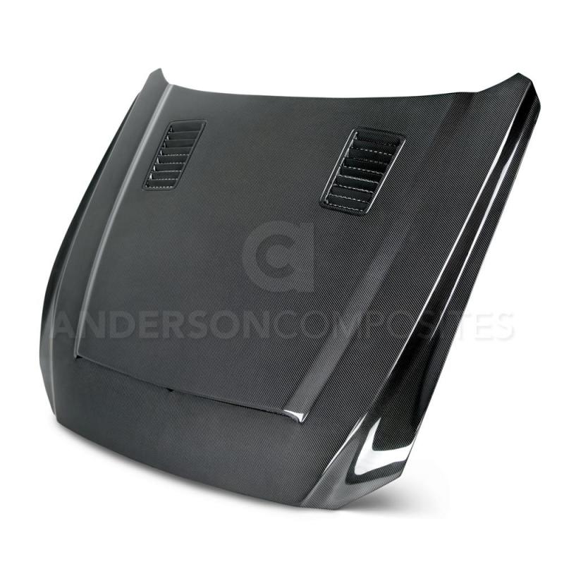 Anderson Composites 15-17 Ford Mustang Super Snake Double Sided Hood AC-HD15FDMU-SN-DS AC-HD15FDMU-SN-DS Photo - Primary