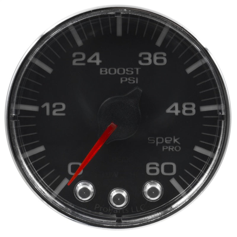 Autometer Spek-Pro Gauge Boost 2 1/16in 60psi Stepper Motor W/Peak & Warn Blk/Chrm P304318 P304318 User 2