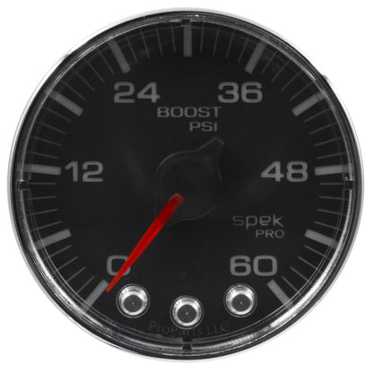 Autometer Spek-Pro Gauge Boost 2 1/16in 60psi Stepper Motor W/Peak & Warn Blk/Chrm P304318 P304318 User 2
