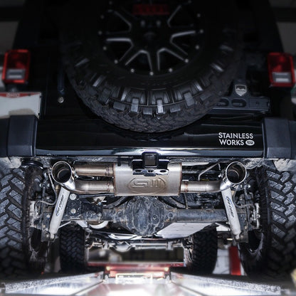 Stainless Works 2007-17 Jeep Wrangler Axleback Exhaust JPJKAB JPJKAB Photo - Mounted