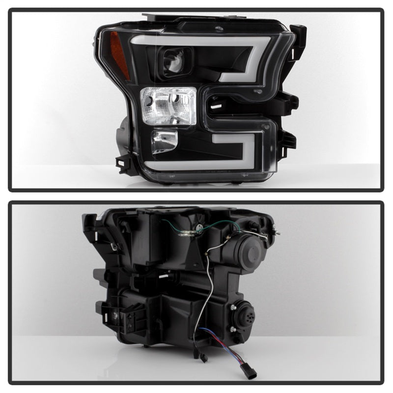 Spyder Ford F150 2015-2017 Projector Headlights - Light Bar DRL LED - Black PRO-YD-FF15015-LBDRL-BK 5083531 5083531 Photo - Unmounted