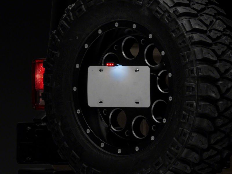 Raxiom 07-18 Jeep Wrangler JK Axial Series License Plate Bracket w/ LED Brake Light J132759