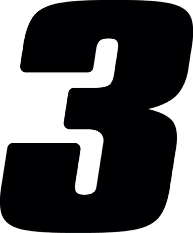 Hardline Dirt Digits 3pk 4 in. - High Gloss Number 3 - Black DD43B-3 DD43B-3 Photo - Primary