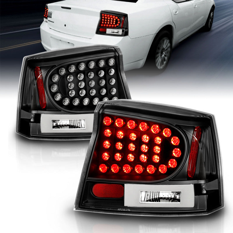 Anzo 2006-2008 Dodge Charger LED Taillights Black 321014 Photo - lifestyle view
