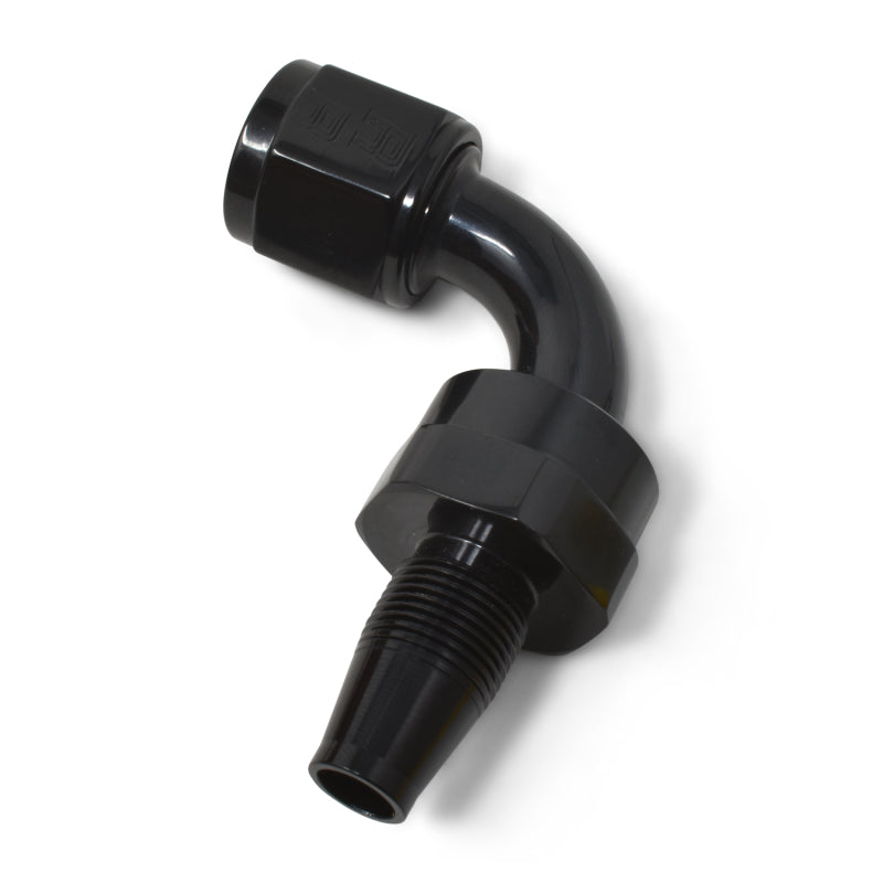 Russell -6 AN 90° Full Flow Swivel Anodized Hose End w/Out Socket - Black 615163 Photo - out of package