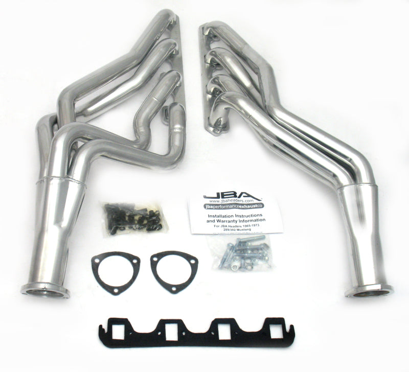 JBA 65-73 Ford Mustang 260-302 SBF 5 Speed T5/T56 1-3/4in Primary Silver Ctd Long Tube Header 6611SJS 6611SJS Photo - Primary