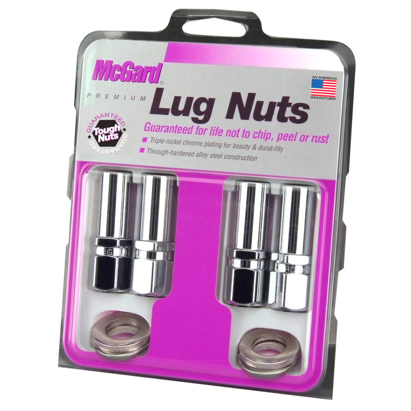 McGard Hex Lug Nut (Drag Racing X-Long Shank) 7/16-20 / 13/16 Hex / 2.475in. Length (4-Pk) - Chrome 63001 63001 Photo - Primary