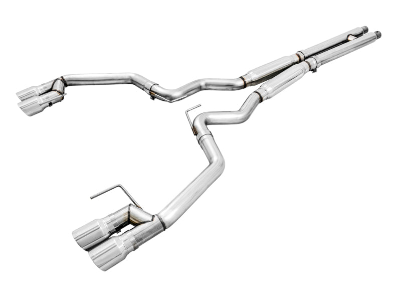 AWE Tuning 2018+ Ford Mustang GT (S550) Cat-back Exhaust - Track Edition (Quad Chrome Silver Tips) 3020-42064 3020-42064 Photo - Primary