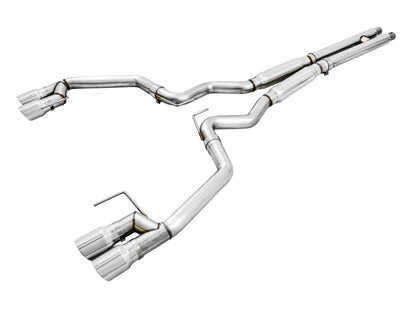 AWE Tuning 2018+ Ford Mustang GT (S550) Cat-back Exhaust - Track Edition (Quad Chrome Silver Tips) 3020-42064 3020-42064 Photo - Primary