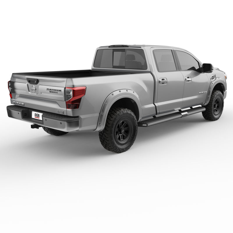 EGR 16+ Nissan Titan XD Bolt-On Look Color Match Fender Flares - Set - Liquid Platinum Metallic 795904-K23 795904-K23 Photo - Mounted