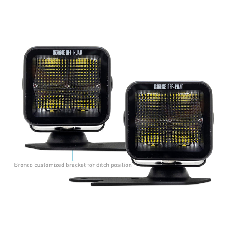 Borne Off-Road 21+ Bronco Light Pods 2pc Ditch 3x3 Spot Upfit BNLT-BR-21-DT2SU BNLT-BR-21-DT2SU Photo - Primary