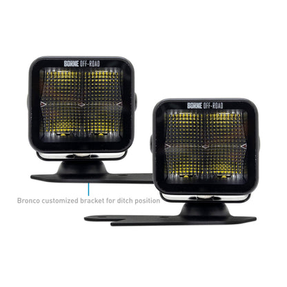 Borne Off-Road 21+ Bronco Light Pods 2pc Ditch 3x3 Flood Upfit BNLT-BR-21-DT2FU BNLT-BR-21-DT2FU Photo - Primary