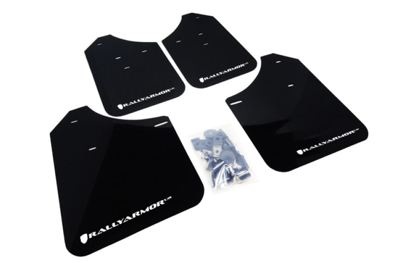 Rally Armor 02-07 UR Rally Mud flap White logo MF1-UR-BLK/WH Photo - Primary