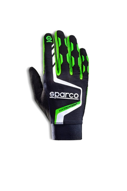 Sparco Gloves Hypergrip+ 10 Black/Green 00209510NRVF 00209510NRVF Photo - Primary