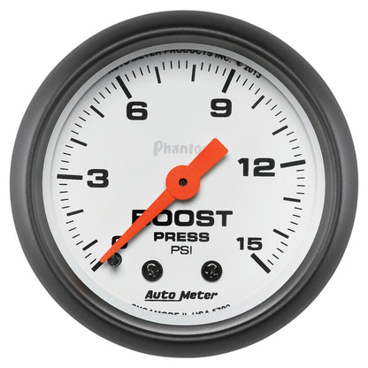 Autometer Gauge, Boost, 2 1/16", 15Psi, Mechanical, Phantom 5702 Photo - Primary