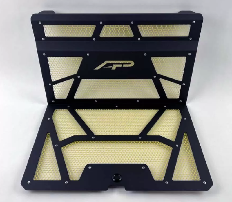 Agency Power 14-18 Polaris RZR Gloss Black/Yellow Vented Engine Cover AP-RZR-111-FMB-MYLW