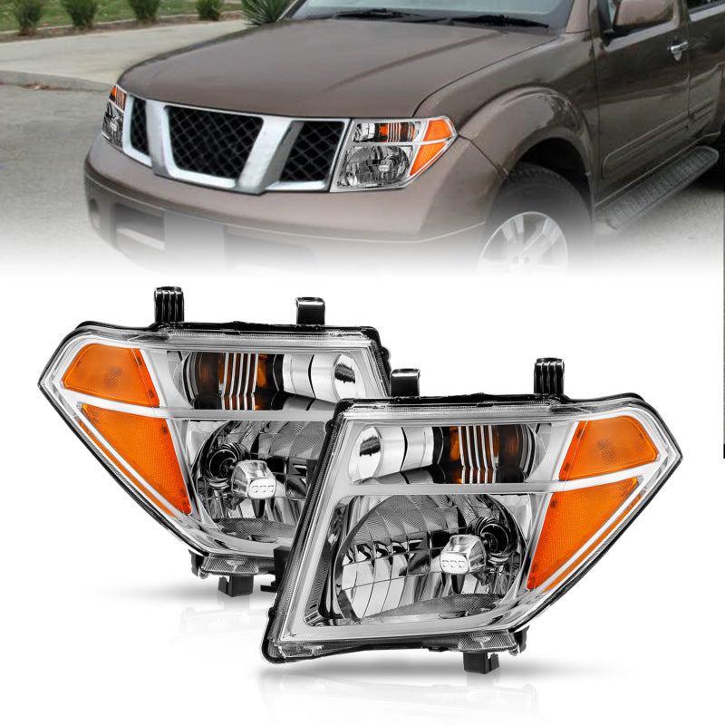 ANZO 2005-2008 Nissan Pathfinder Crystal Headlight Chrome Amber (OE Replacement) 111463 111463 Photo - lifestyle view