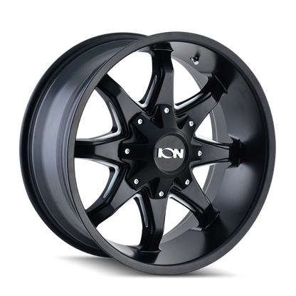 ION Wheels ION Type 181 20x9 / 5x127 BP / 0mm Offset / 87mm Hub Satin Black/Milled Spokes Wheel 181-2952M 181-2952M Photo - Primary