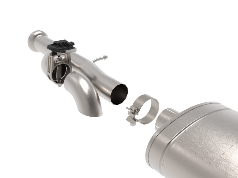 aFe Gemini XV 3in 304 SS Cat-Back Exhaust w/ Cutout 09-18 GM Trucks 4.3L/4.8L/5.3L w/ Black Tips 49-34133-B 49-34133-B Photo - Close Up