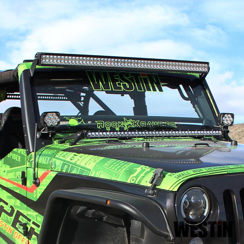 Westin/Snyper 07-17 Jeep Wrangler Snyper Pillar LED Light Mount - Textured Black 62-41035 62-41035 Photo - Mounted