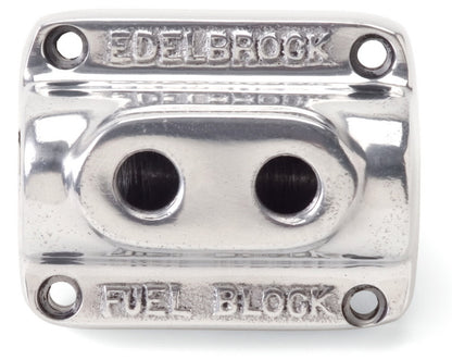Edelbrock Polished Fuel Block Dual Carb 12801 12801 Photo - Primary