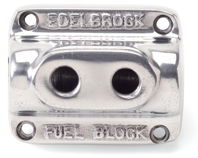 Edelbrock Polished Fuel Block Dual Carb 12801 12801 Photo - Primary