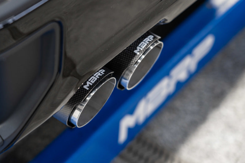 MBRP 19-21 Chevrolet Silverado 1500 5.3L 3in Cat Back w/ 2.5in OD Carbon Fiber Tips - T304 S50043CF S50043CF Photo - Close Up