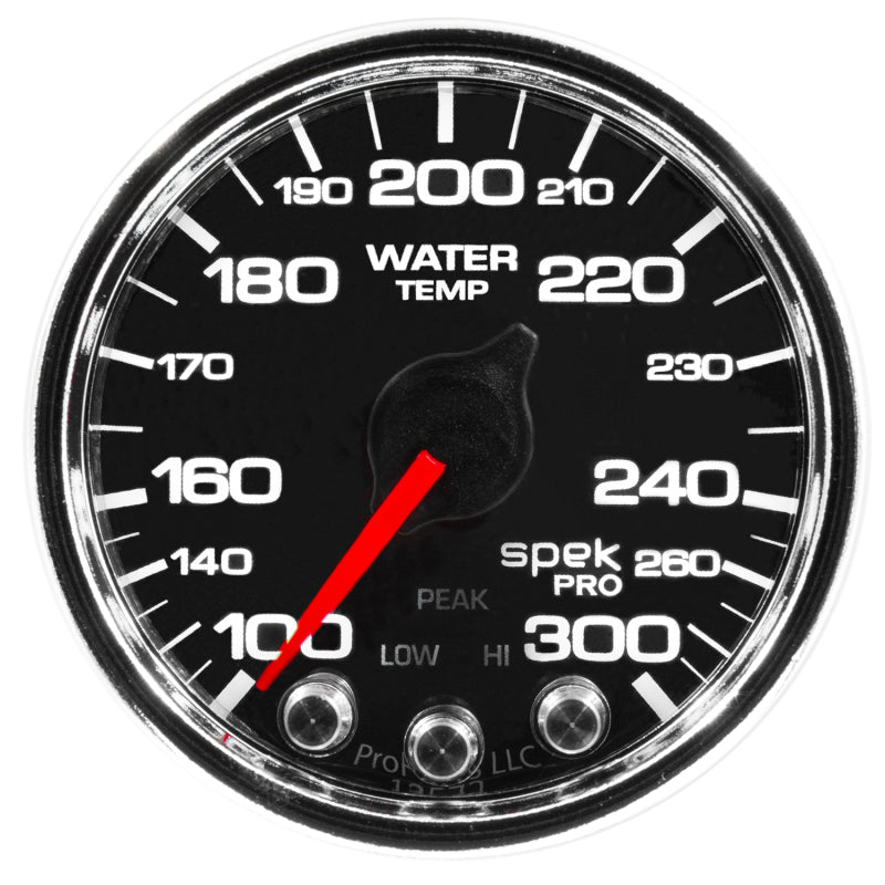 Autometer Spek-Pro Gauge Water Temp 2 1/16in 300f Stepper Motor W/Peak & Warn Blk/Chrm P34631 P34631 User 1