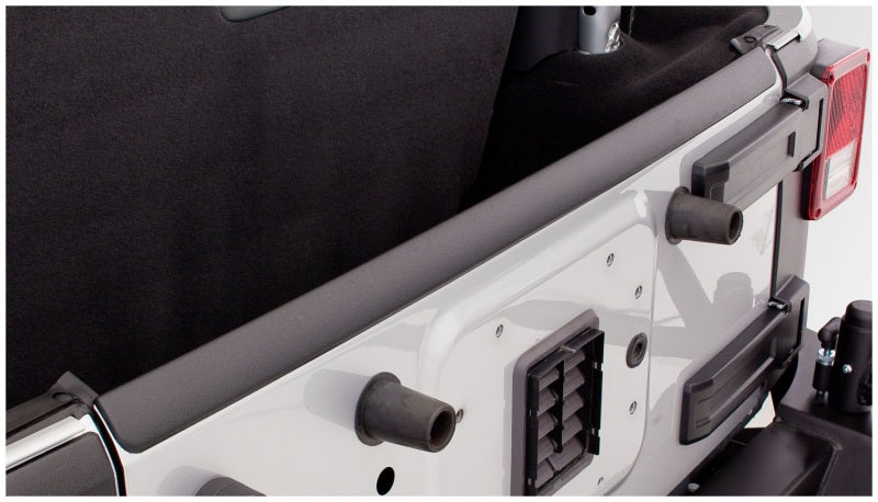 Bushwacker 07-18 Jeep Wrangler Trail Armor Hood and Tailgate Protector Excl Power Dome Hood - Black 14013 14013 Photo - Mounted