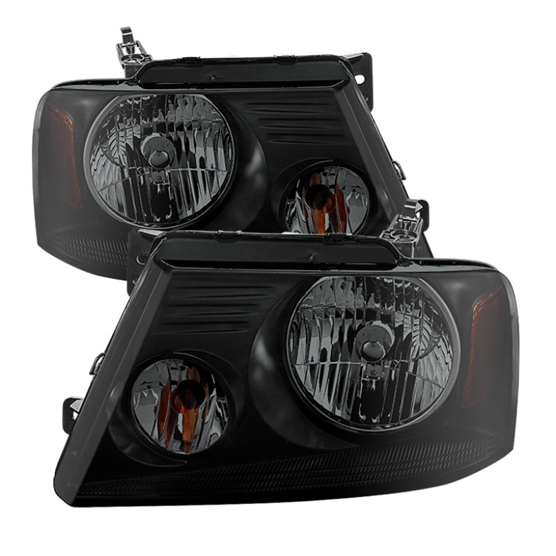 SPYDER Xtune Ford F150 04-08 Amber Crystal Headlights Black Smoked HD-JH-FF15004-AM-BSM 9030338 9030338 Photo - Primary