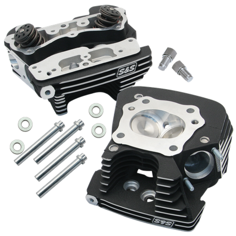 S&S Cycle 99-05 BT Super Stock 79cc Cylinder Head Kit - Wrinkle Black 90-1293