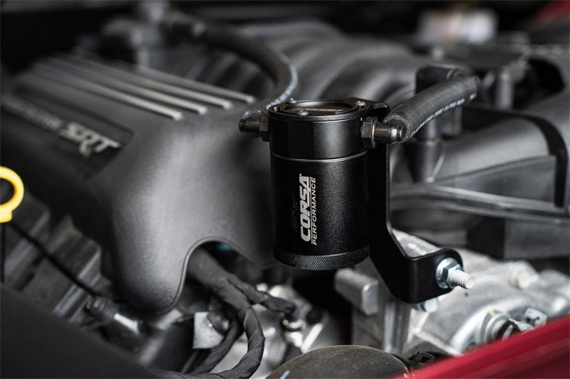 CORSA Performance Aluminum Oil Catch Can w/ Bracket - HEMI 6.4L CC0013 CC0013 Photo - Mounted