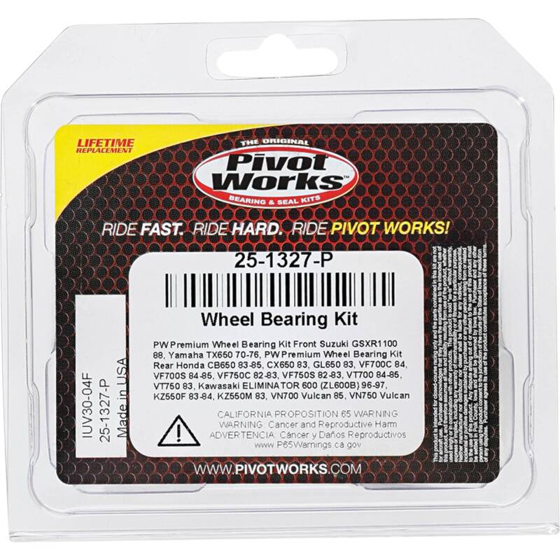 Pivot Works Honda, Kawasaki, Suzuki, Yamaha Wheel Bearing Kit Premium Bearings 25-1327-P 25-1327-P Photo - Primary