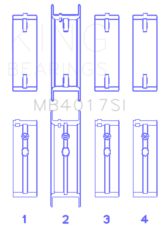 King GM 231 (3800) V6 (Size STD) Main Bearing Set MB4017SI MB4017SI Photo - Primary