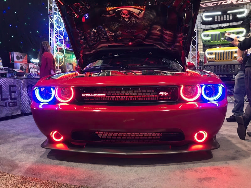 ORACLE Lighting Oracle 08-14 Dodge Challenger Dynamic Surface Mount Headlight/Fog Light Halo Kit COMBO - ColorSHIFT 1458-332 1458-332 Photo - lifestyle view