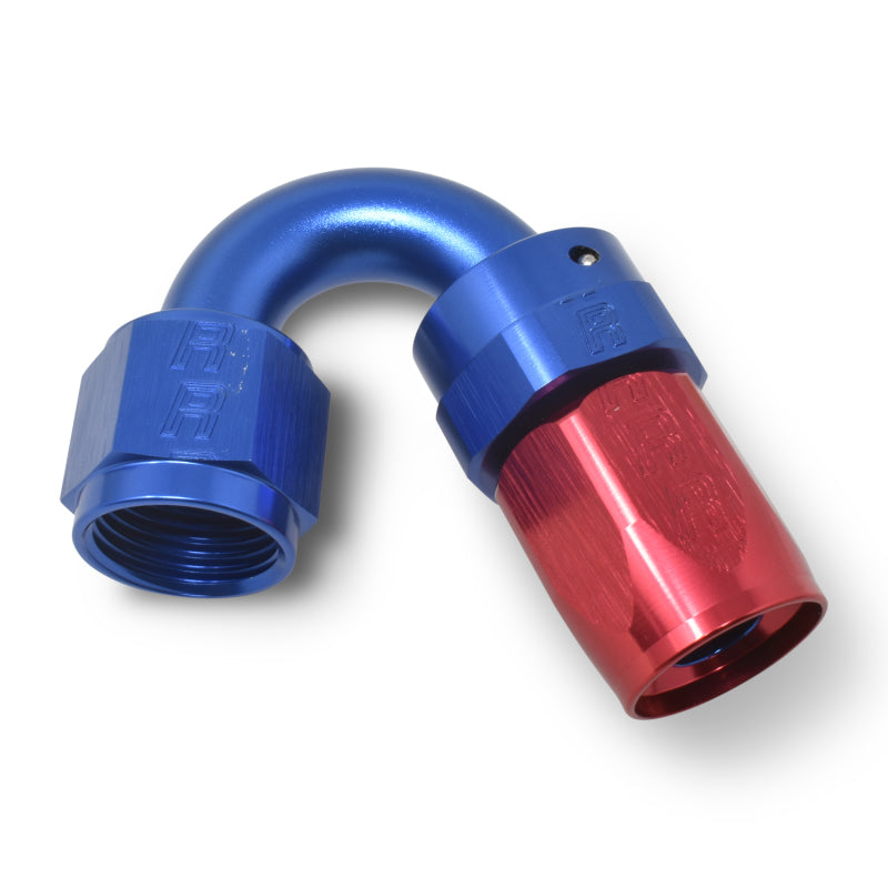 Russell #6 Full Flow Swivel 150° Tight Radius Hose Ends - Red / Blue 613450 Photo - out of package
