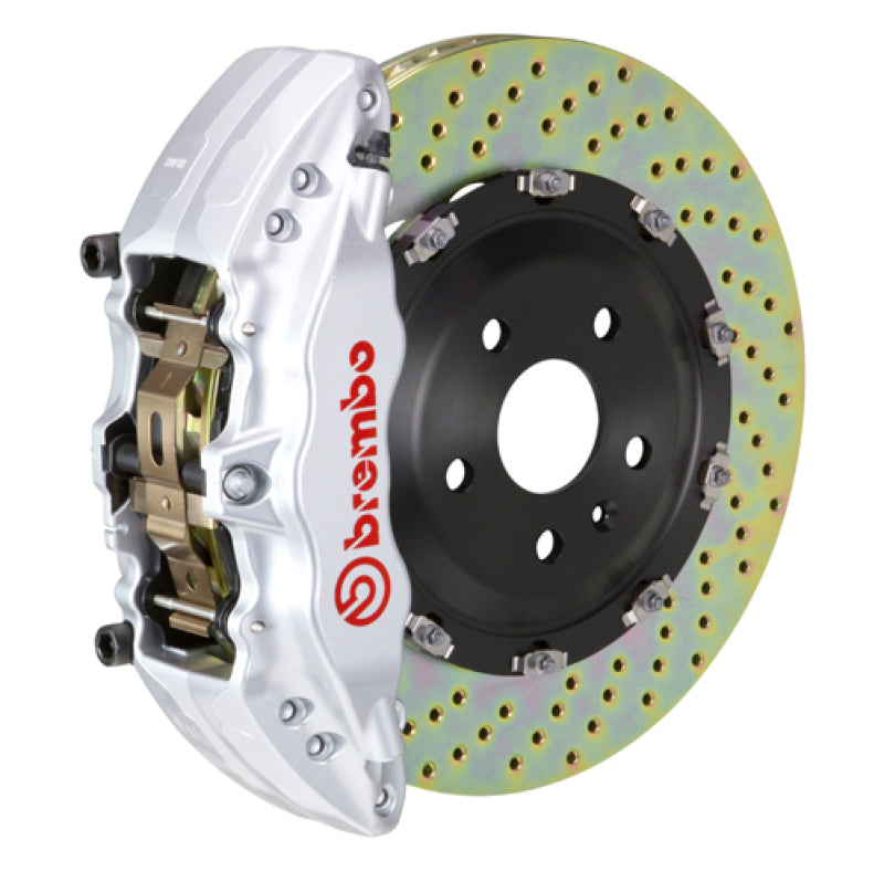 Brembo GT Brake Kit Hyundai Genesis Sedan Front 15+ Drilled Silver 1N1.9048A3 Photo - Primary