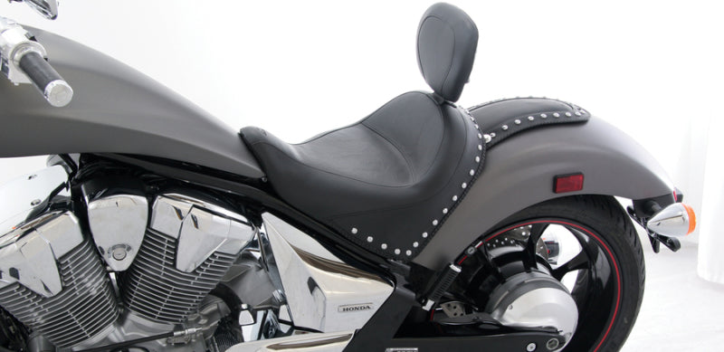 Mustang Motorcycle Mustang 10-21 Honda VT1300CX Fury Wide Touring Solo Seat w/Driver Backrest Studs - Black 79626 79626 Photo - Primary