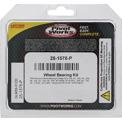 Pivot Works Eton, Honda Wheel Bearing Kit Premium Bearings 25-1578-P 25-1578-P Photo - Primary