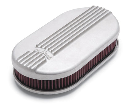 Edelbrock Air Cleaner, Classic Series, Oval, Aluminum Top, Cloth Element, 17.5 " 41159 Photo - Primary