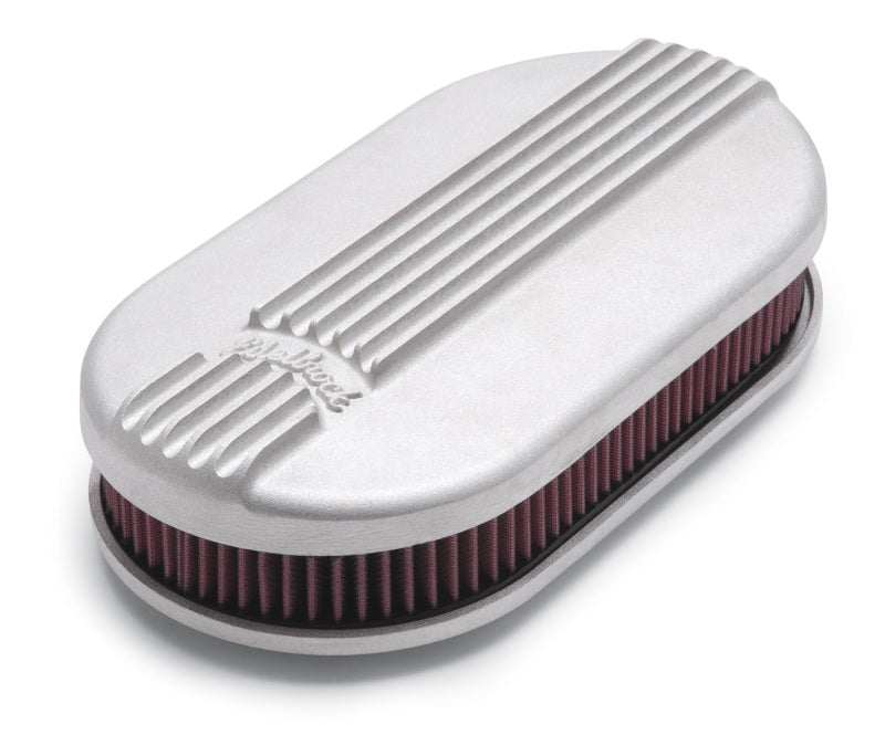 Edelbrock Air Cleaner, Classic Series, Oval, Aluminum Top, Cloth Element, 17.5 " 41159 Photo - Primary