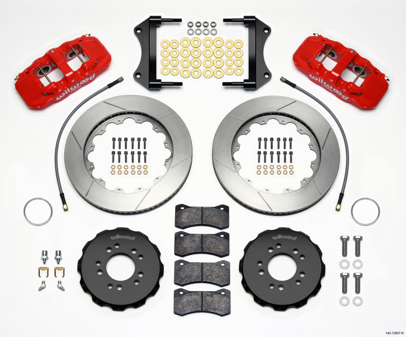 Wilwood AERO6 Front Hat Kit 14.25 Red 2014-Up Corvette C7 w/Lines 140-13697-R 140-13697-R Photo - Primary