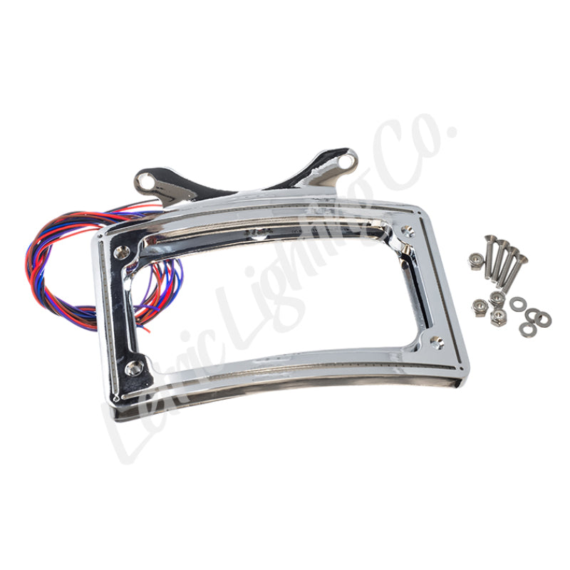 Letric Lighting 09-13 Road King Perfect Plate Light Chrome Curved License Plate Frame LLC-CPPL-C4 LLC-CPPL-C4 Photo - Primary