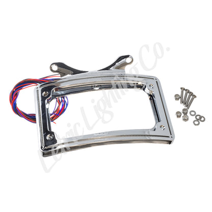 Letric Lighting 09-13 Road King Perfect Plate Light Chrome Curved License Plate Frame LLC-CPPL-C4 LLC-CPPL-C4 Photo - Primary